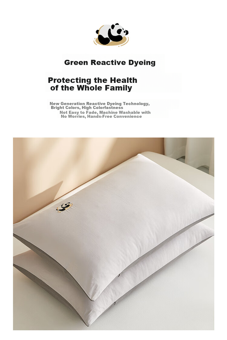 Wuyinliangpin Class A Pure Cotton Pillowcase, 100% Cotton Shell Embroidery Pillowcase, Pillow Cover, 48x74cm Pair, Striped Brow 5