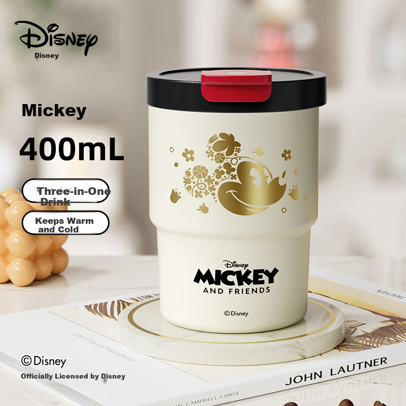 Disney 316L Stainless Steel Insulated Straw Coffee Cup for Women and Children 400mL Mickey