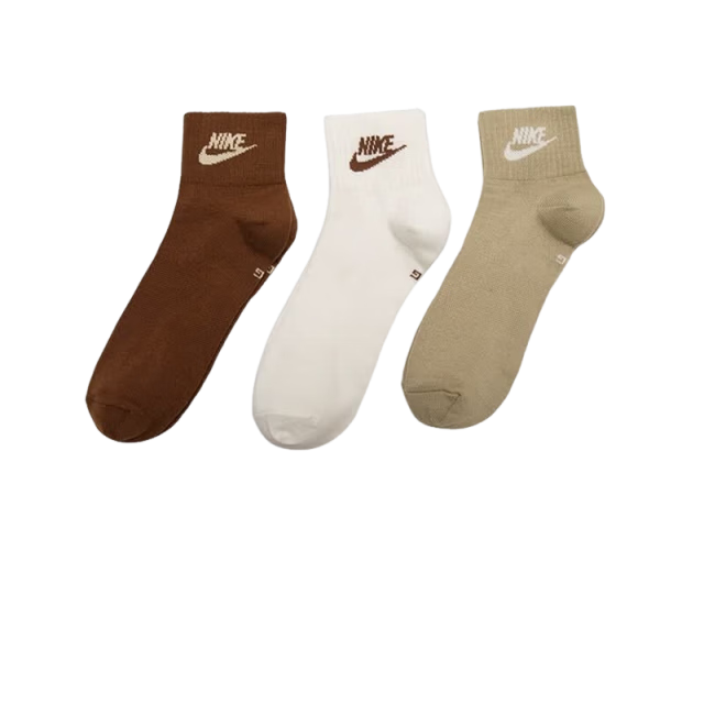 NIKE Men's And Women's Short Socks, Three-Pair Pack, EVERYDAY Sports Socks DX5074-904, Multiple Colors, Size M
