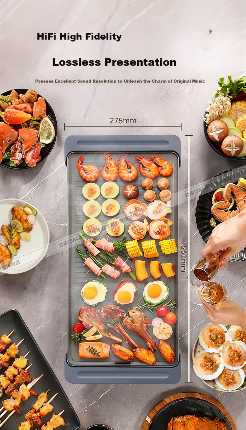 Sacon Electric BBQ Grill Multifunctional Electric Grill Pan Titanium Coated Non-Stick Korean BBQ Grill Large High-Power DBMD-15AL 3