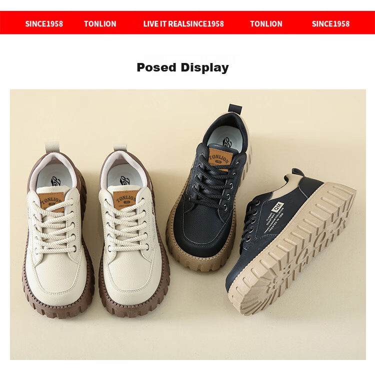 TonLion Women's Shoes, Summer 2026 Thick-Soled Sneakers, Versatile Sports Casual Shoes for Women, Khaki, Size 38 20