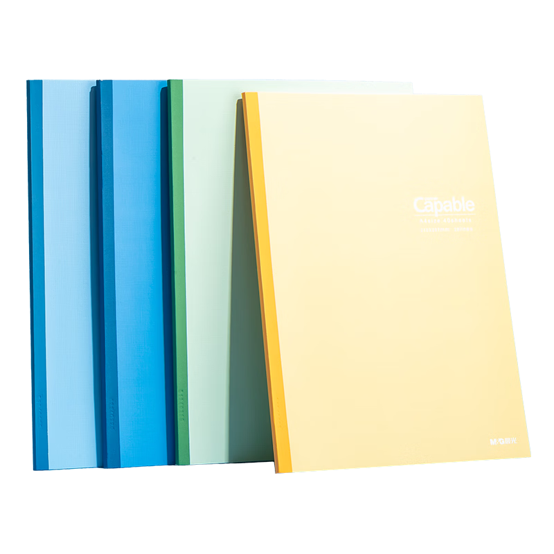 M&G Notebook Stationery A4 Handwritten Journal Diary Student English Homework Soft Copybook Office Supplies Light Dye 4-Pack APNBB015