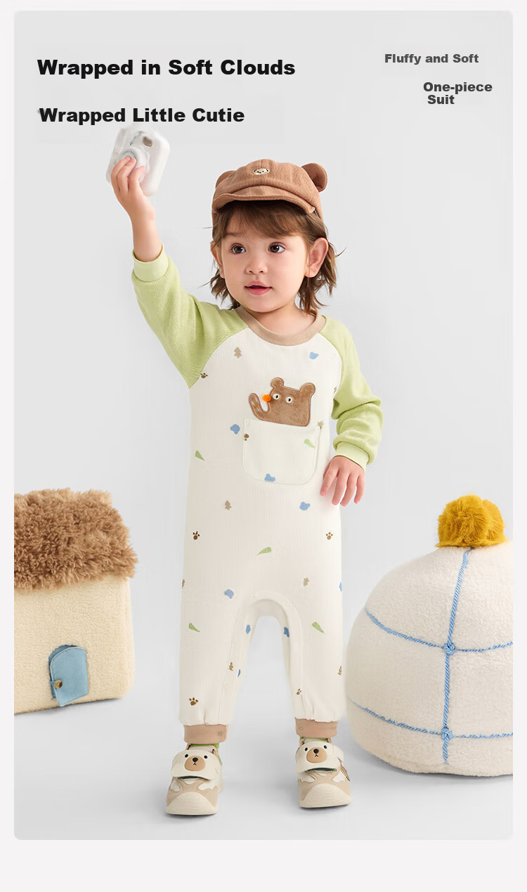 BALABALA Baby Newborn Winter Cotton-Padded Romper 2025 Infant Jumpsuit Cute Crawling Suit 208425133203 1