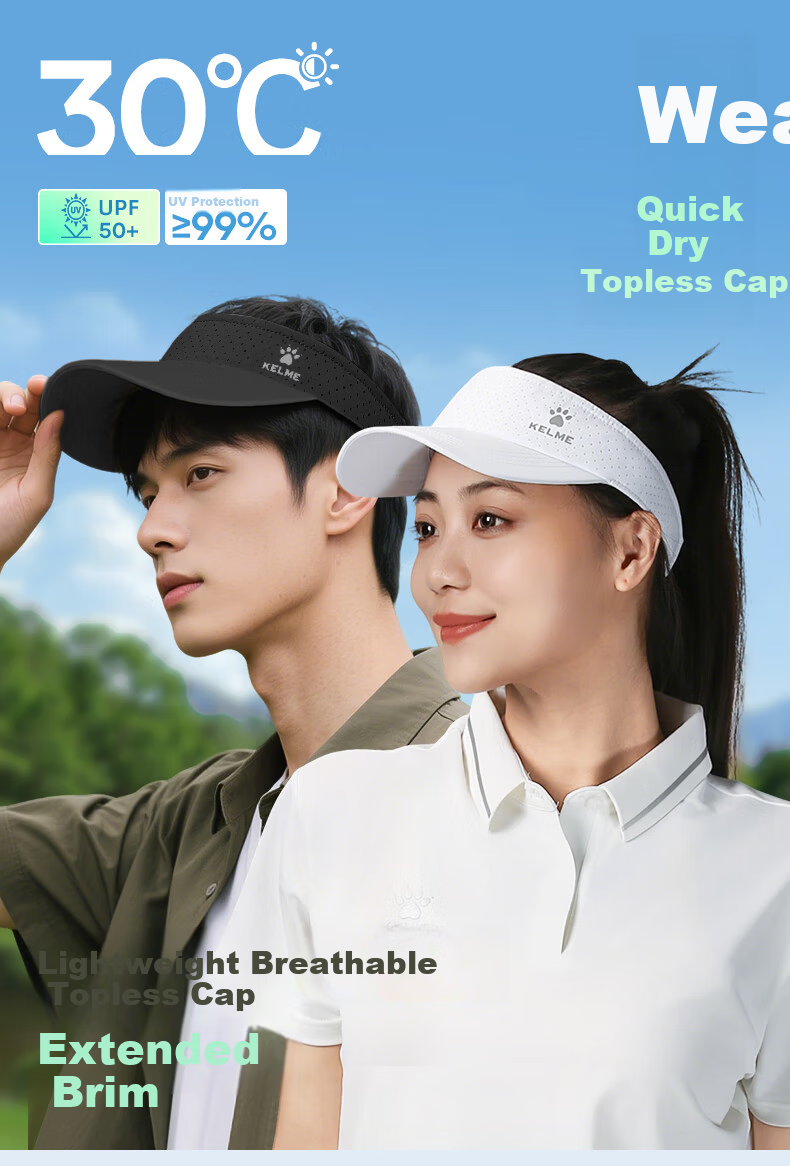 KELME Marathon Sports Quick-Dry Running Training Racing Cap Mesh Breathable Tennis Sunshade Sun Protection Hat 1