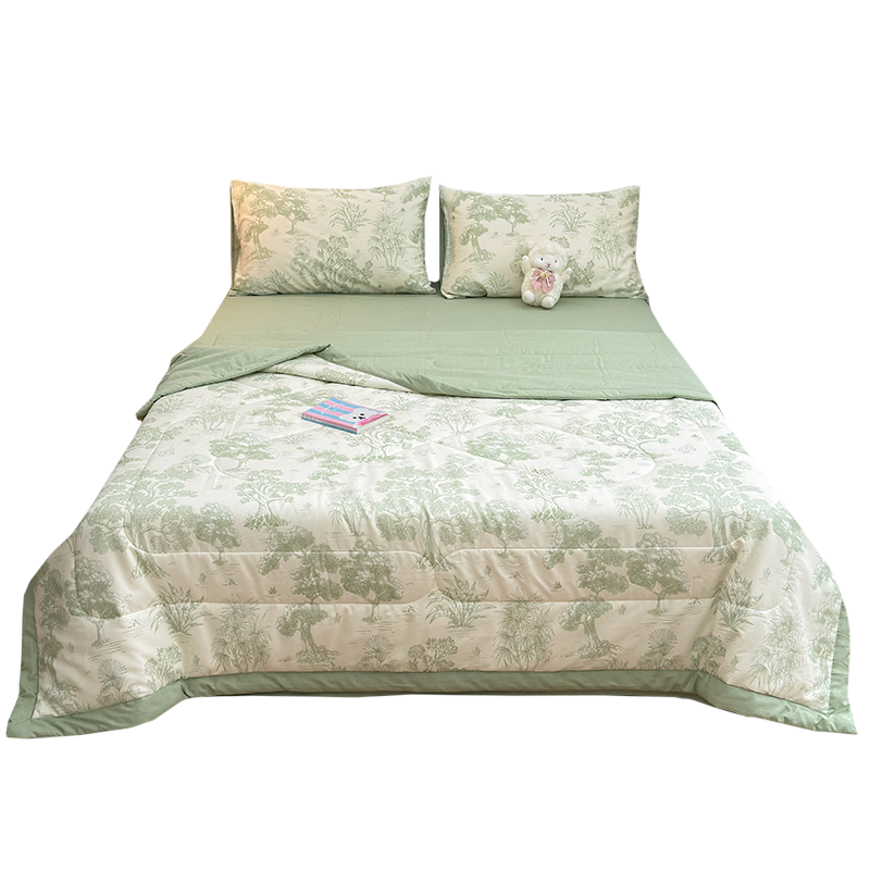 Grace 100% Cotton Summer Quilt 7A Antibacterial Air Conditioning Blanket 180x220cm Shangchunshan