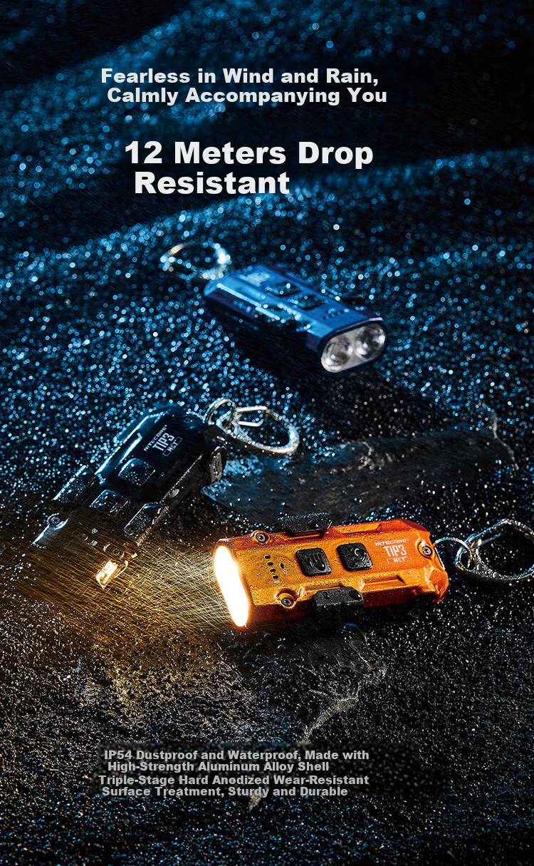 NITECORE TIP3 Black Metal Keychain Light Multi-Color Temperature Outdoor Flashlight Portable Carrying Lamp 9