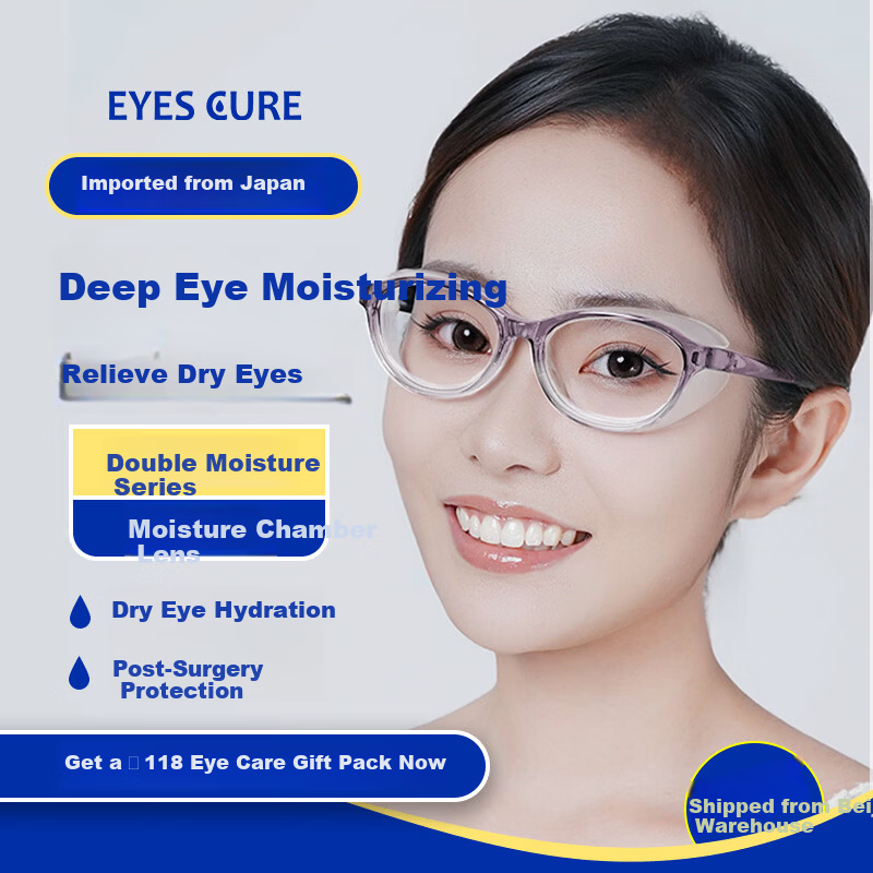 Runzhi Japan Post-Surgery Protective Glasses for Wet Room [Purple 608GPU] Antibacterial Silicone Ring Wet Room Glasses