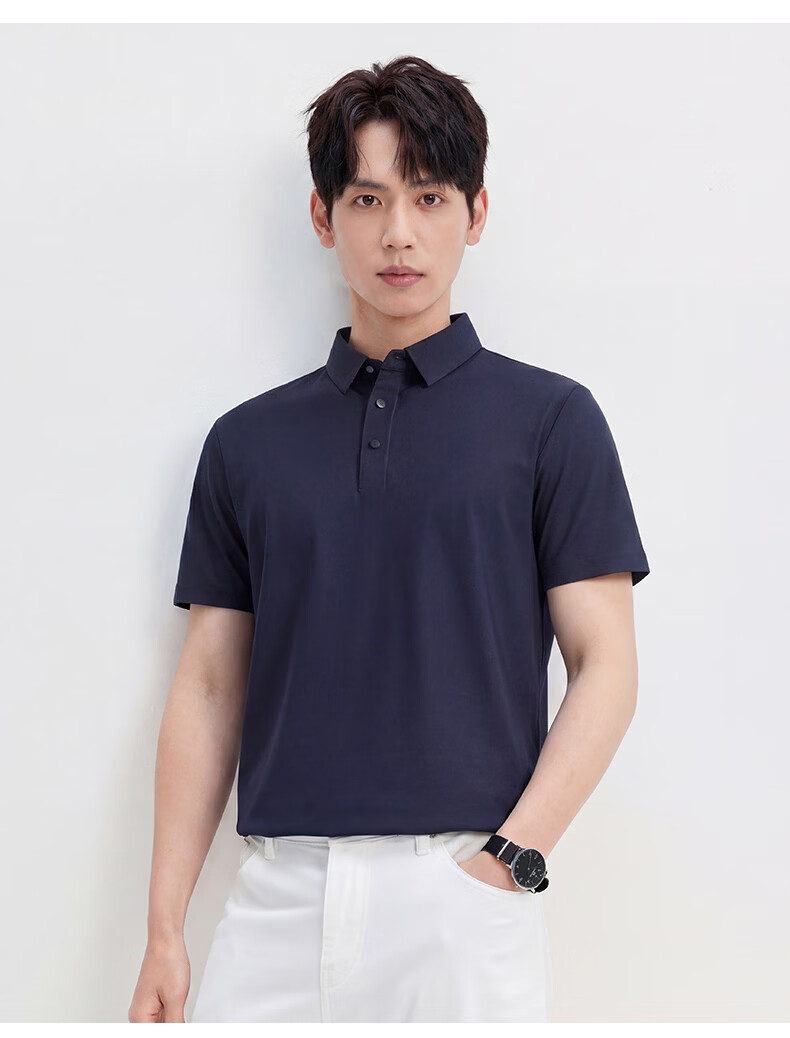 ROMON 7A Antibacterial Short Sleeve Polo Shirt Men Summer Cool Touch Sun Protection Business Shirt 14