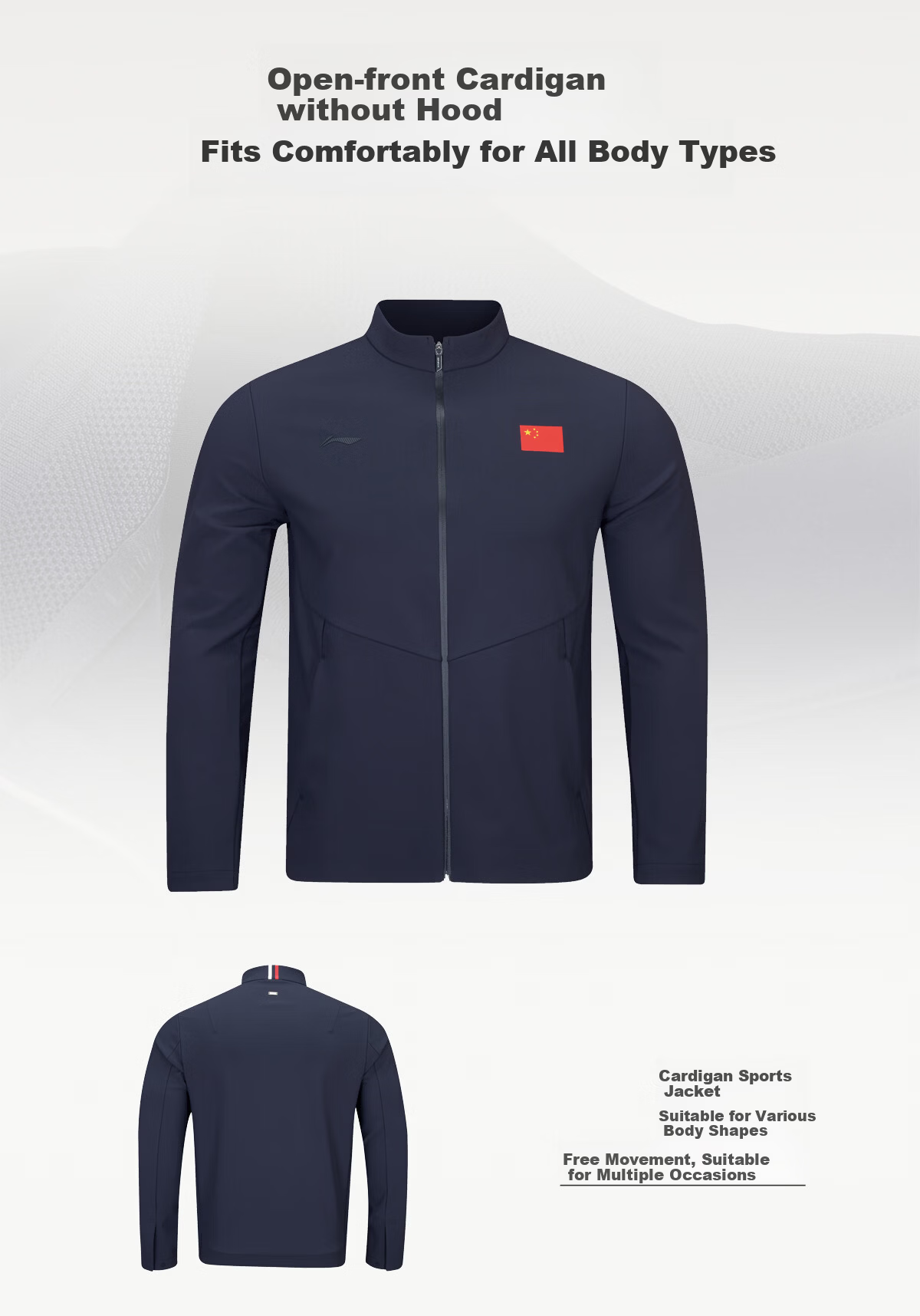 Li-Ning 26th Edition Honor Men's Sports Jacket National Team Style Business Stand Collar Casual Sportswear 5