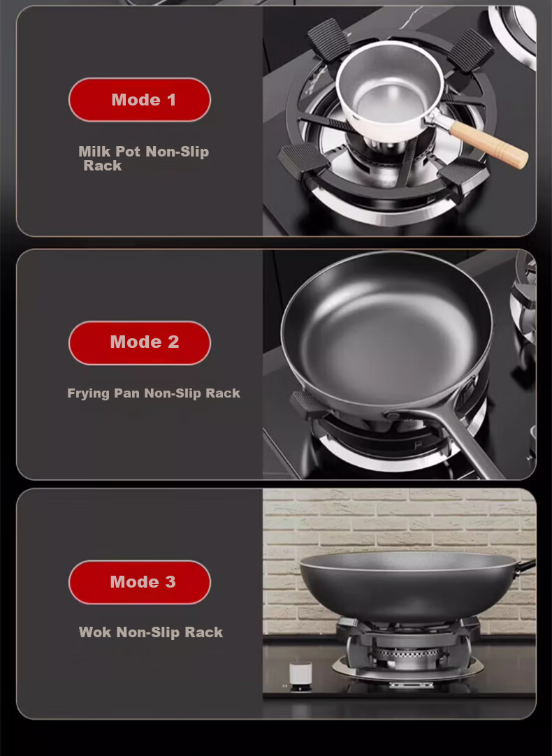 Beishi Non-Slip Gas Stove Pot Stand Small Pot Rack Milk Pot Rack Kitchen Stove Rack Support for Pointed Bottom Pot Round Bottom Pot Wok Auxiliary Accessory Universal 4-5 Claw Non-Slip Cooking Pot Rack 14