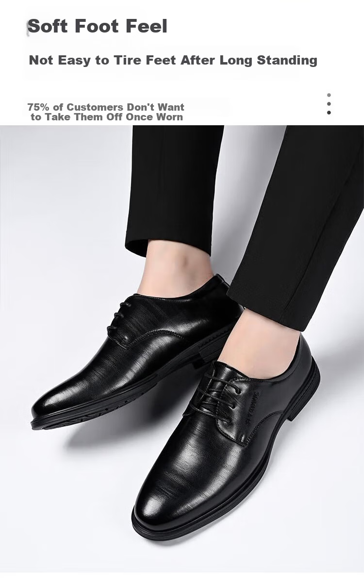 Hengyuanxiang Men's Business Casual Lace-up Derby Dress Work Wedding Shoes J6325 Black 41 11