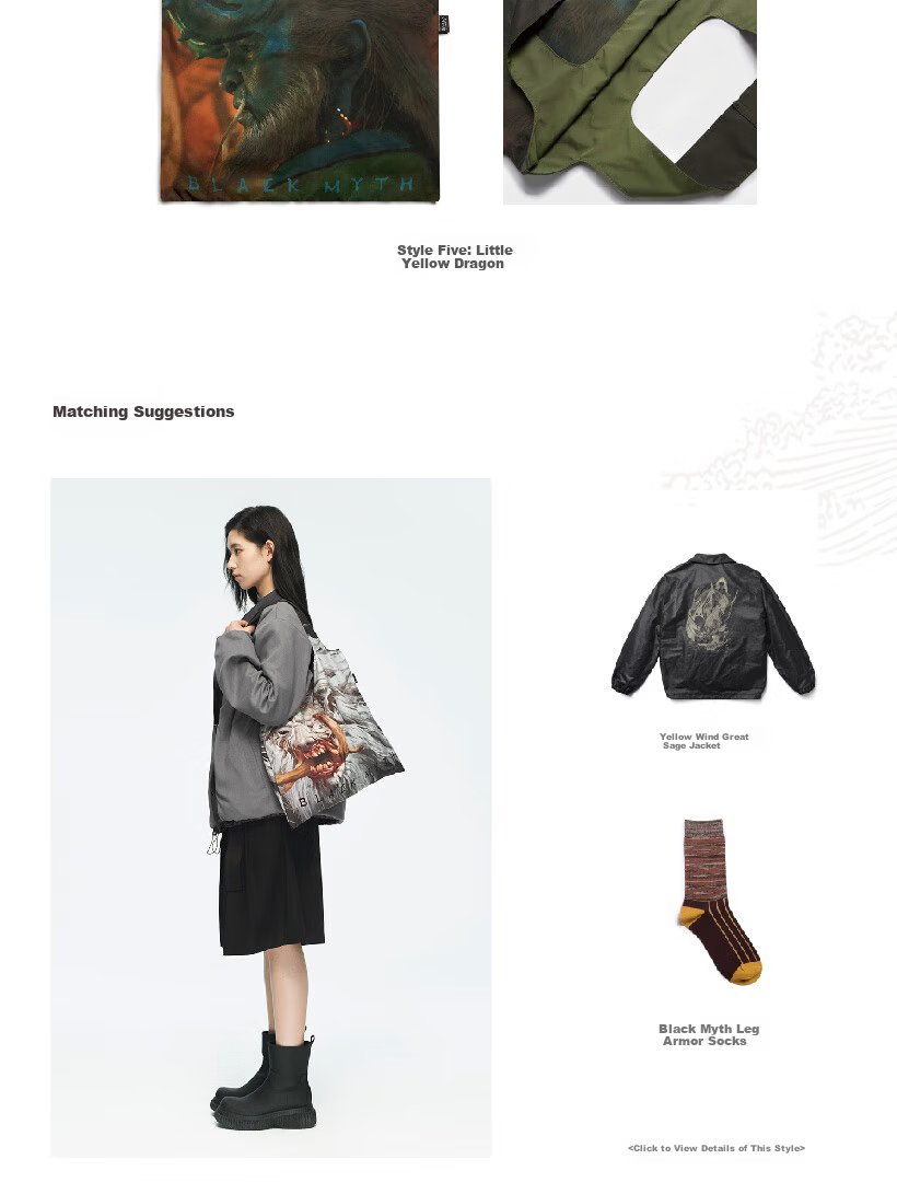 Black Myth Eco-friendly Bag (Little Western Heaven Land) One Size Black Myth Wukong Official Merchandise Double-layer Color-block Printed Pattern Large Capacity Tote Bag 8