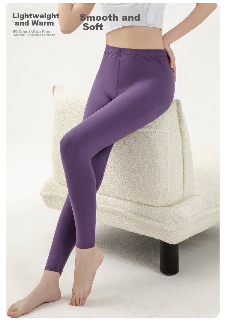 CHERISH LIFE Women's Modal Thin Thermal Leggings Single Piece Lenzing Modal Classic Black L (170) 2