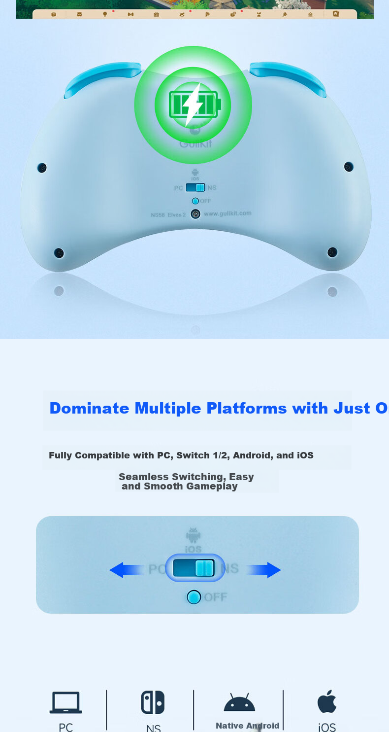 GuliKit Guli Spirit 2 Star Sand Island Story Limited Edition Mini Pocket Controller One-Key Wake Compatible with PC Switch 2 Wireless Bluetooth Symmetrical Gamepad for PC Android iOS 9