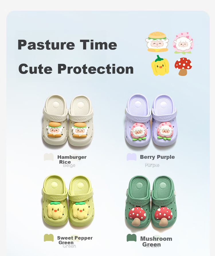 Mutong Kids Slippers Size 26 Summer Boys Baby Ventilated Cartoon Essential Oil Protective Sandals Girls Sweet Pepper Green 170 1