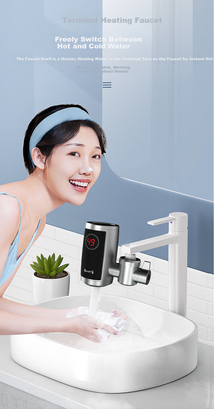 CHIGO Electric Instant Hot Water Faucet, No Installation, Fast Heating, Kitchen Hot and Cold Water Heater, Instant Electric Water Heater ZG-KBJ32 Plug-in Model 4