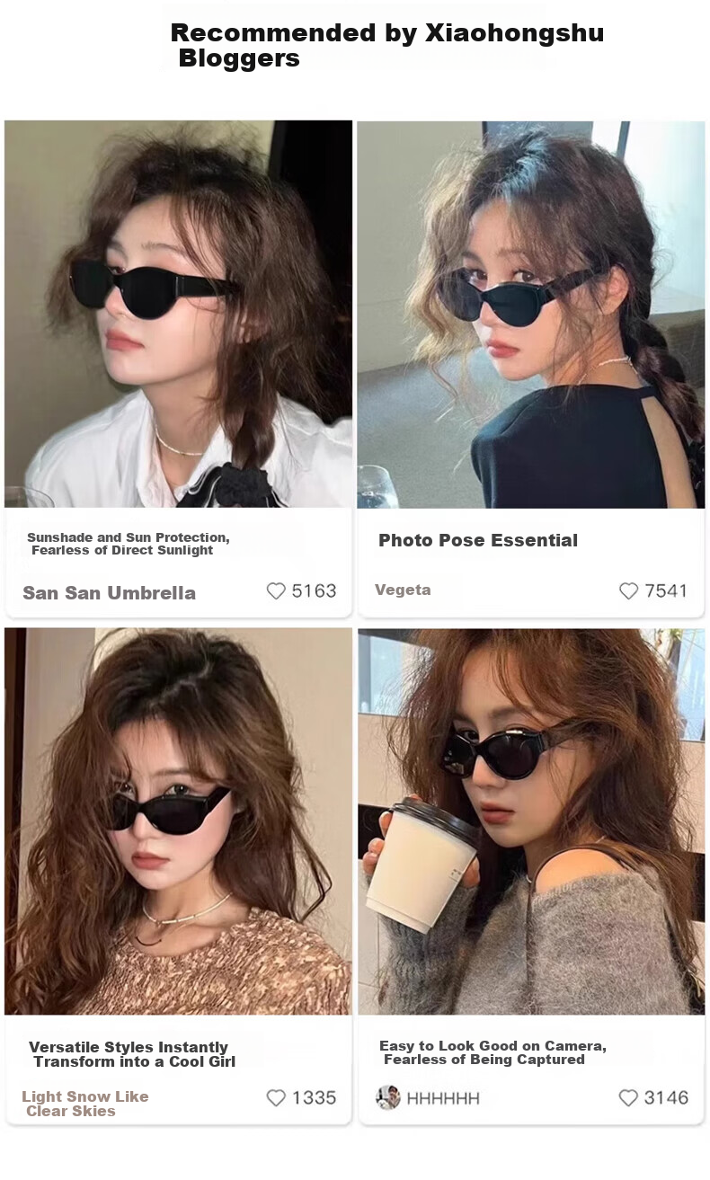 Colore.in Cat Eye Sunglasses for Women, Retro Hot Girl Style, Small Face, Small Frame, GM Glasses, 2026 New Style, UV Protection, Polarized Sunglasses 15