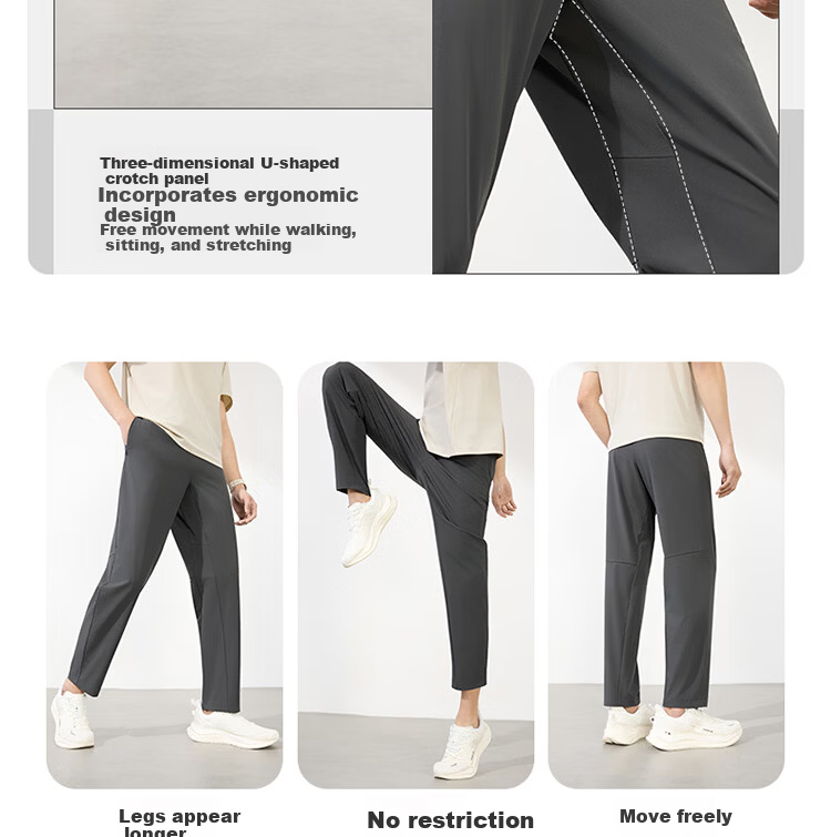 361° Men's Sports Pants Spring Summer New Sun Protection Casual Cool Stretch Straight Leg Trousers 652614713-2 6