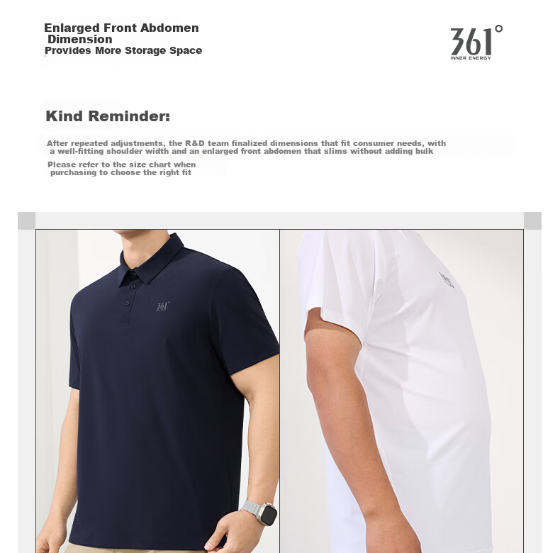 361° Men's Sports T-Shirt Spring Summer New Sun-Protective Polo Shirt Cooling Casual Short Sleeve Top 652624103-6 9