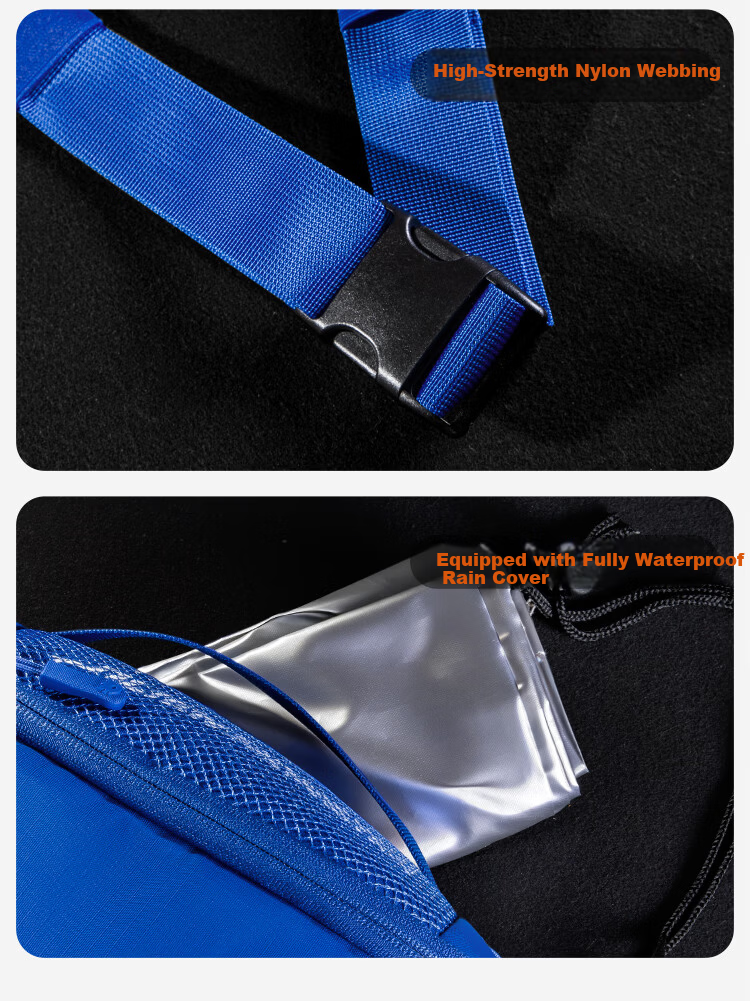 Alien Monster Blue Core Motorcycle Waist Bag Chest Bag Waterproof Riding Gear Protective Multifunctional Storage Bag Large Capacity Blue 15