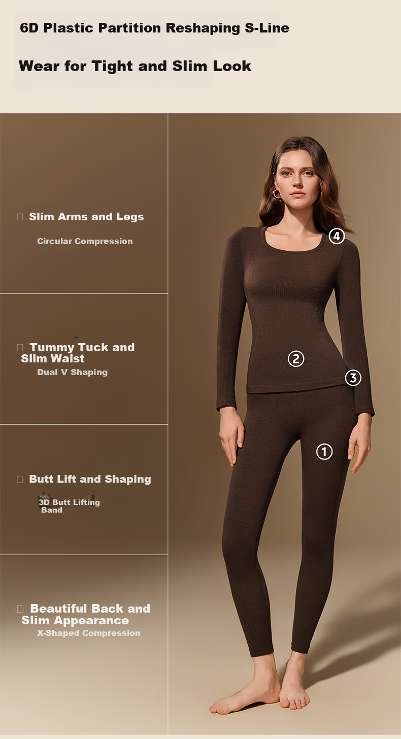 Herbal Original Light Warm Women's New Innerwear Backless Shaping High Elastic Slimming Autumn Top and Bottom Set 7