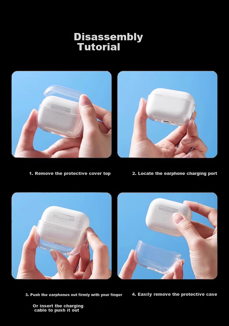 Fangfeixingqiu AirPods 2 Case, Compatible with Apple Bluetooth Earphones, Shockproof, Anti-Dust, Silicone Transparent Protective Cover, Full Protection Soft Shell 10