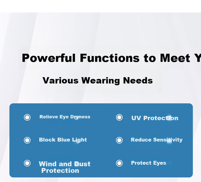 CAPONI Moisture Room Dry Eye Hydrating Protective Outdoor Goggles Anti-Pollen Windproof Blue Light Blocking Wraparound Glasses 7