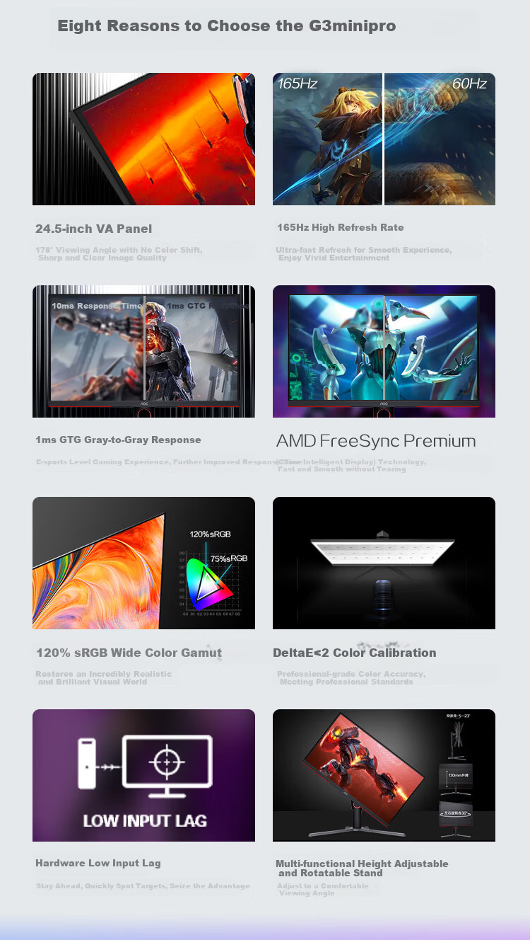 AOC 24.5-Inch 420Hz FastIPS LCD, 1ms Response Time, HDR400, Hardware Low Blue Light, Gaming And E-Sports Computer Monitor, Zeus Shield 25G 4K 2