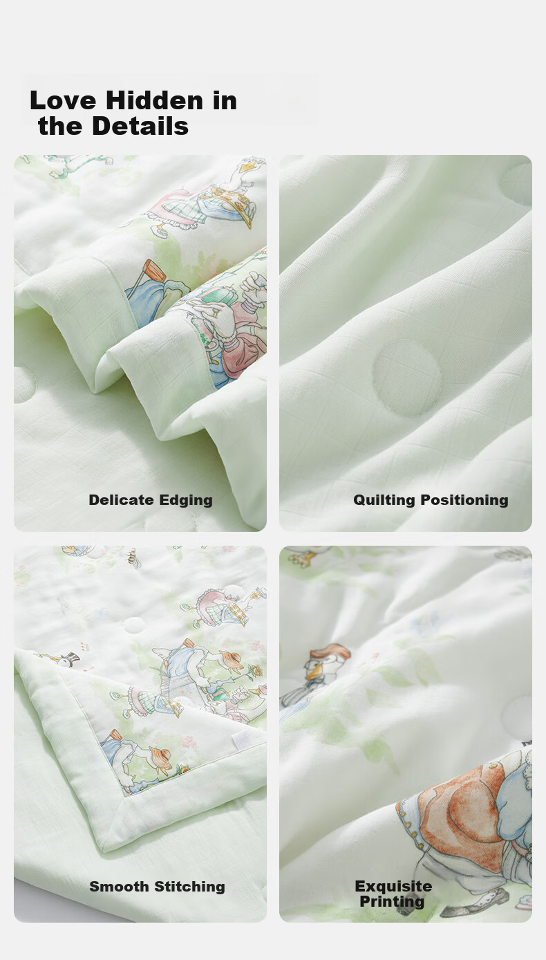 EMXEE Baby Summer Cool Quilt, Children's Blanket for All Seasons, Gauze Blanket for Newborns, Air Conditioning Quilt, Kindergarten Blanket, 120*140cm 18