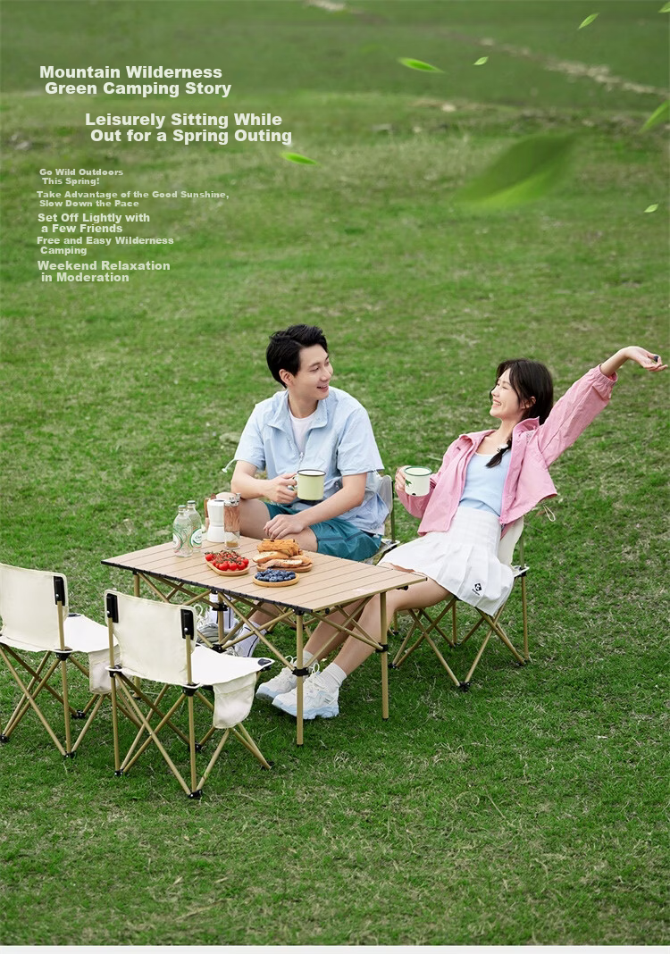 CAMEL Outdoor Folding Table Picnic Table Camping Table Equipment Egg Roll Table Camping Table and Chair Black 3654E 1