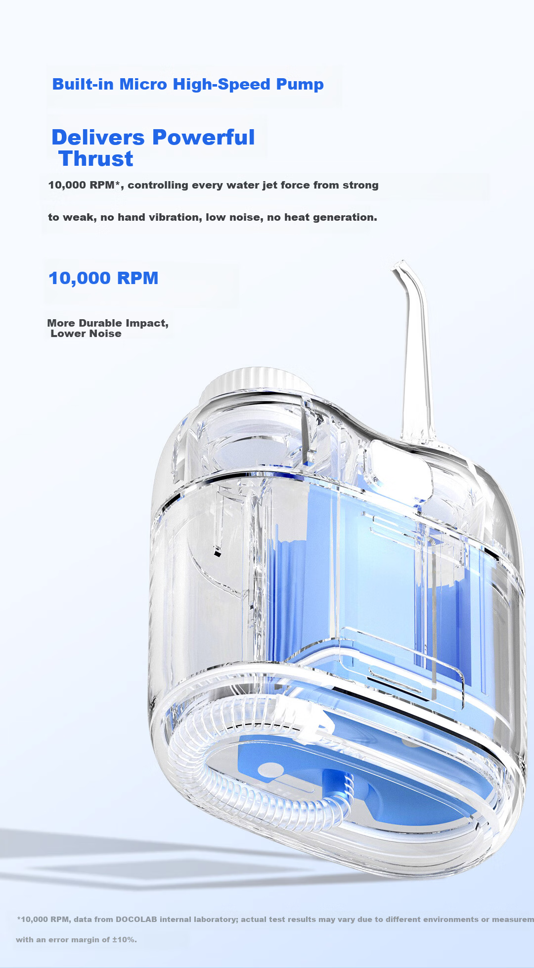 DOCO LAB Electric Oral Irrigator Portable Orthodontic Water Flosser Ultrasonic Teeth Cleaner Tartar Remover Dental Water Jet Tooth Washer Birthday Gift for Girlfriend Boyfriend 6