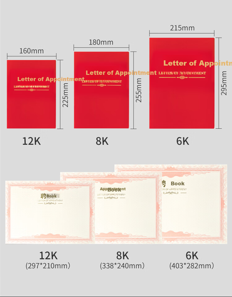 DSB (Disbi) [10-Pack] Large 12K Appointment Certificate Cover for Company Employee Award Certificates, Classic Gold Stamping Style (Includes 20 Inner Pages) 050818 6