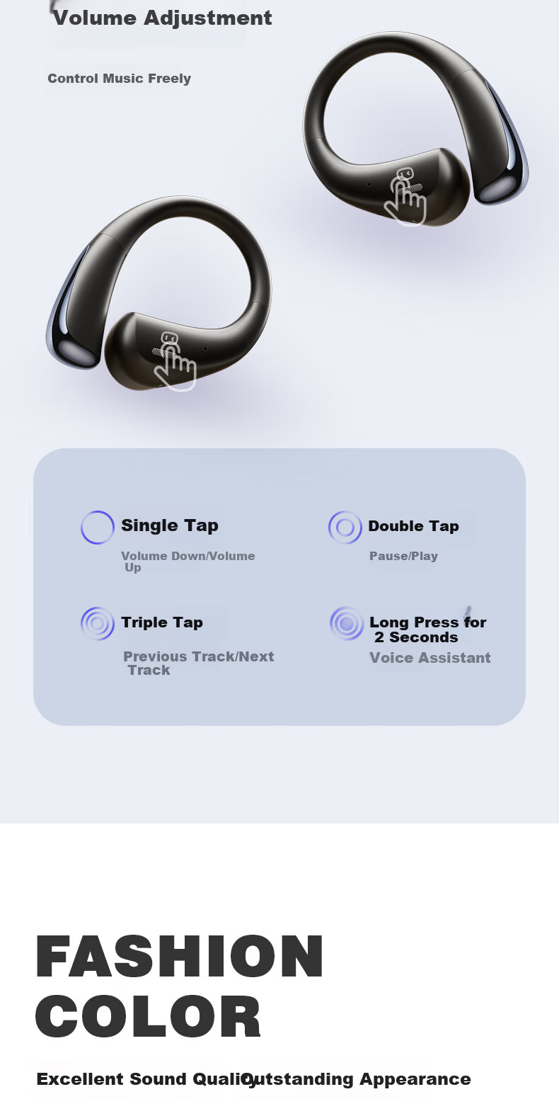 Xiaodu [Deng Kaitong Edition] S200PRO Bluetooth Earphones Air Conduction Concept Long Battery Life Wireless Sports Ear-Hook Compatible with Apple Huawei Blue 16