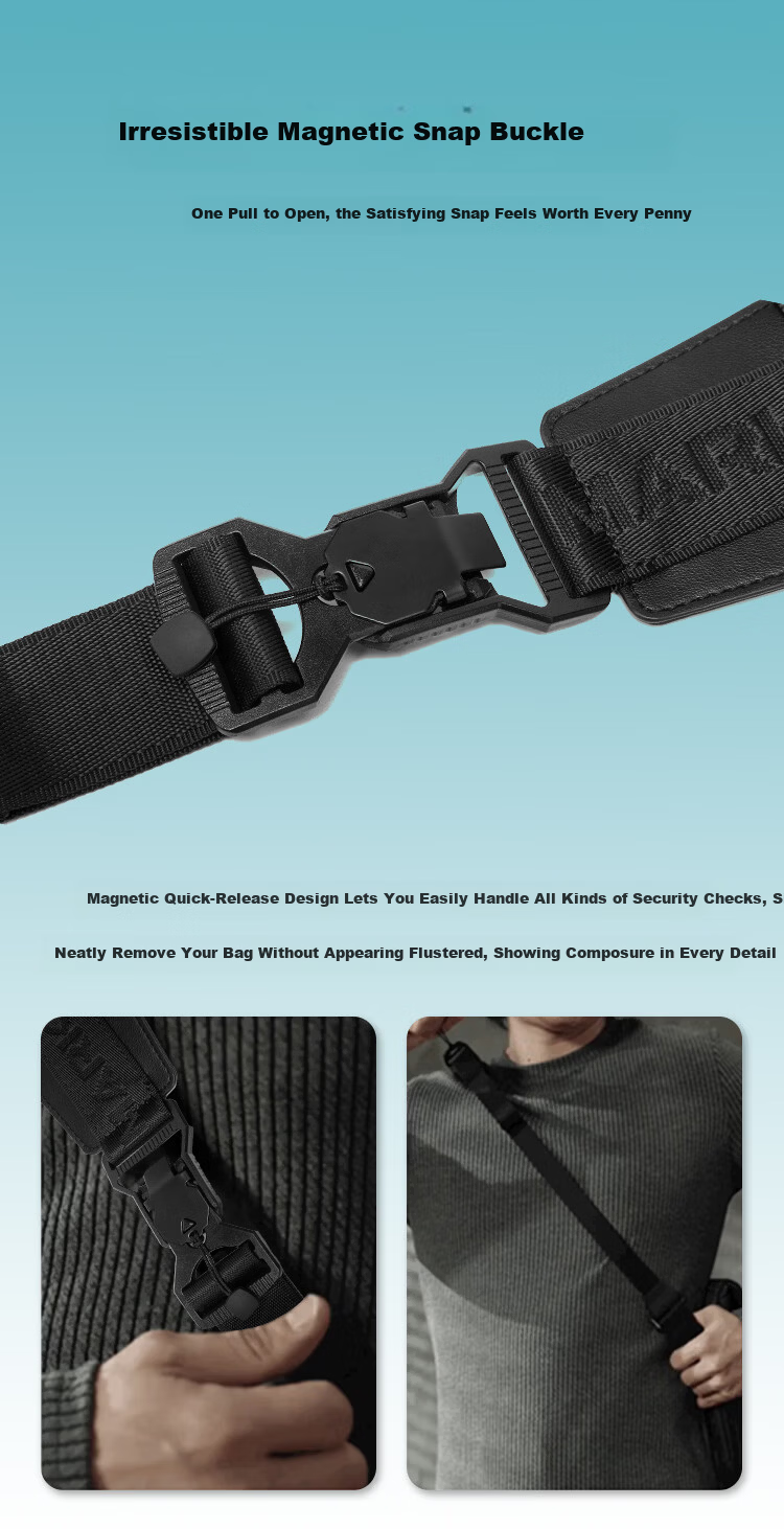 Mark Fairwhale High-end Light Luxury Men's Crossbody Bag Large Capacity Casual Commuter Portable Small Shoulder Chest Bag 9