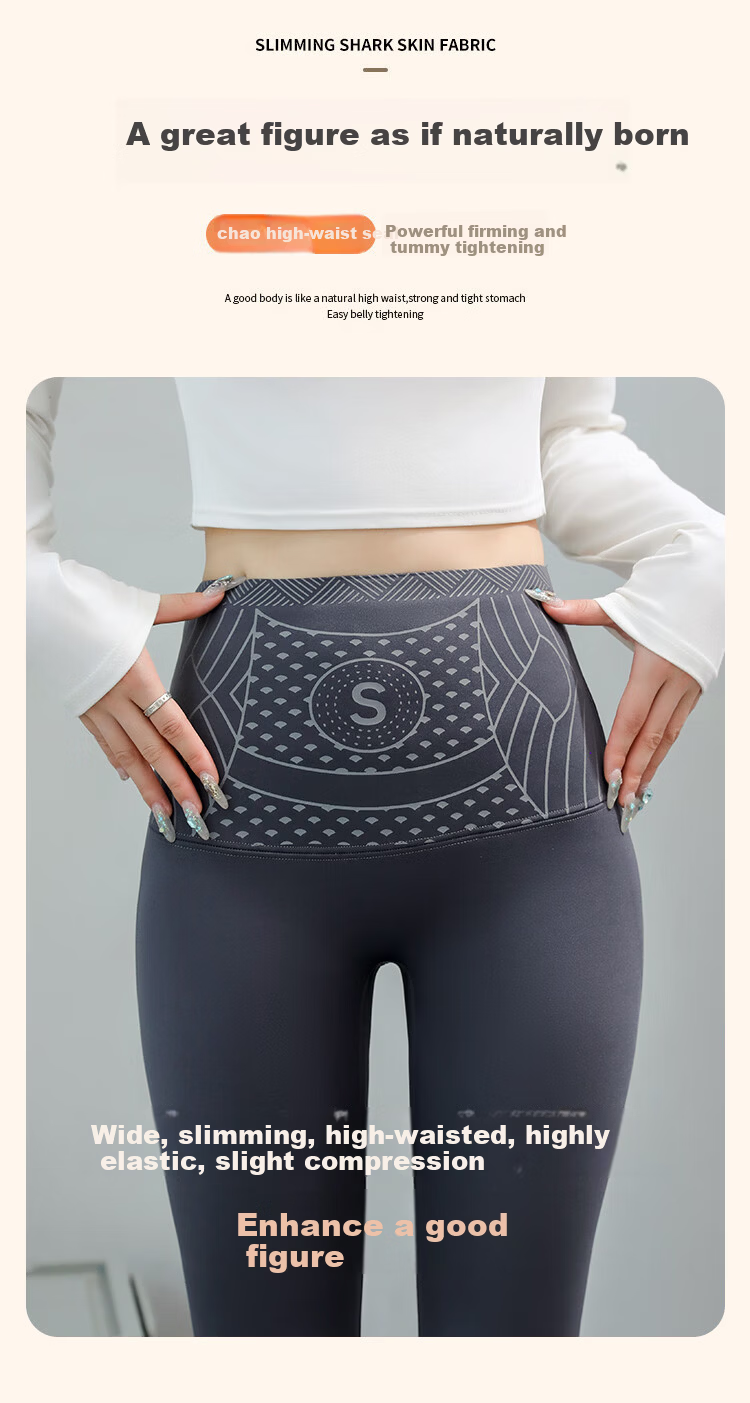 MiiOW Women's Cashmere Shark Pants 2025 Autumn Winter New Thickened Fleece Shark Leggings Petite Warm Yoga Pants 3