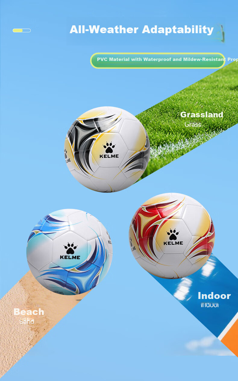 KELME Machine-Stitched Soccer Ball for Children And Adults, Middle School Entrance Exam Standard Competition Wear-Resistant Training Football Black Gold Size 5 7
