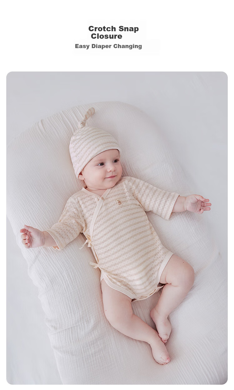 Babylove Organic Natural Hypoallergenic Newborn Bodysuit Summer Thin Breathable Cotton Triangle Romper 3