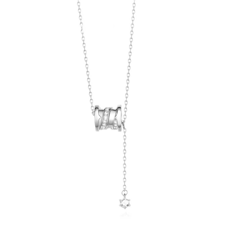 Fanci Fanqi Slim Waist Silver Necklace Pendant for Women Girlfriend Birthday 520 Gift for Girlfriend and Bestie