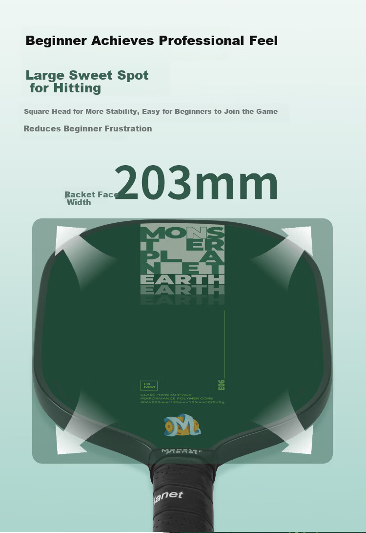 Monsterplanet Saturn S04 Pickleball Paddle Set 16mm Carbon Fiber Honeycomb Core Tournament Grade Upgraded Version 5