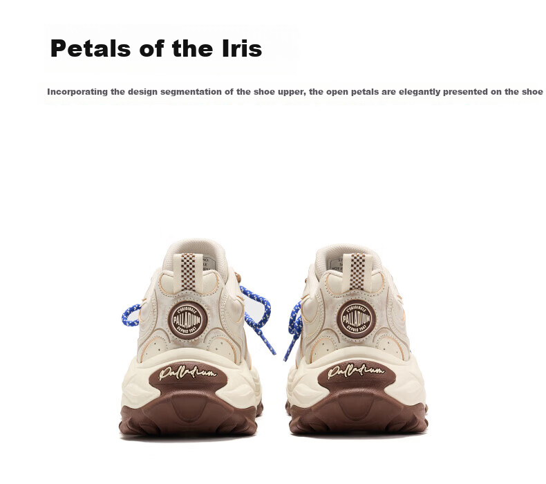 PALLADIUM New Trendy Versatile Dad Sneakers Casual Breathable Height-Increasing Shoes for Women Beige Single Layer Size 37.5 10