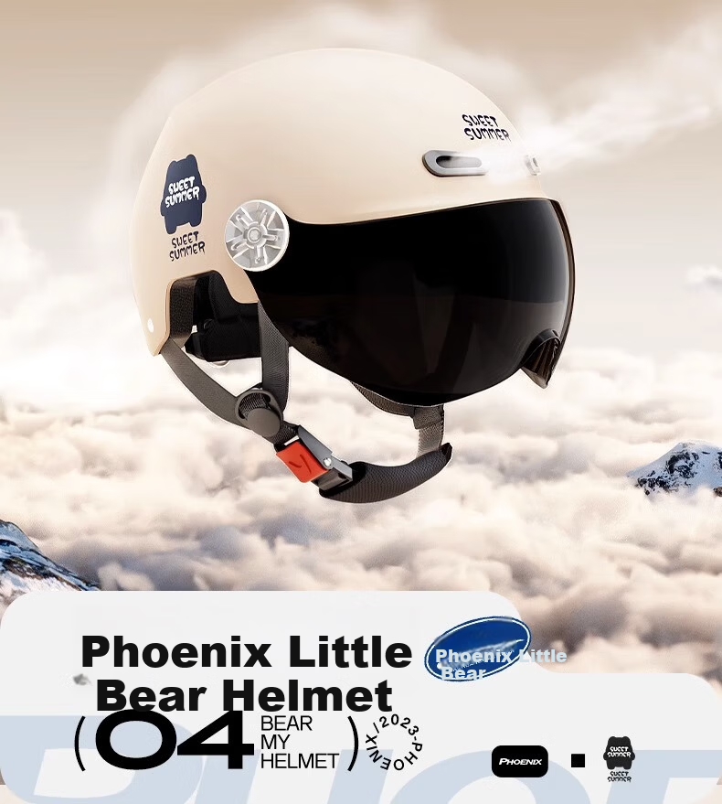Phoenix Basic TK02 New National Standard 3C Certified Electric Vehicle Helmet Ice Crystal Blue Unisex Summer Motorcycle Scooter Half Helmet Riding Safety Cap One Size 21