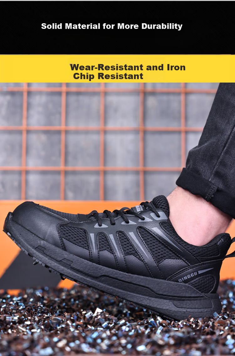 Dinggu Men's Safety Work Shoes Steel Toe Anti-Smash Anti-Puncture JD1635hei41 5