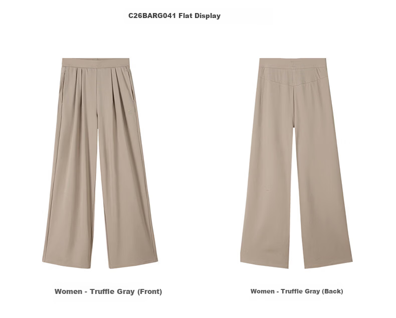 CAMEL Loose Draped Casual Women's Quick-Dry Wide-Leg Straight Sports Pants C26BARLG041 Truffle Gray L 3