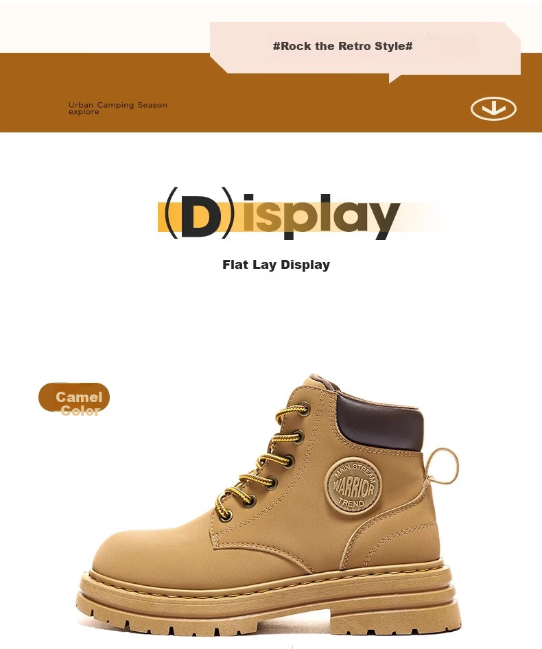Warrior Women's Martin Boots Spring Summer British Style Hiking Work Short Boots 1327 Camel Size 35 39