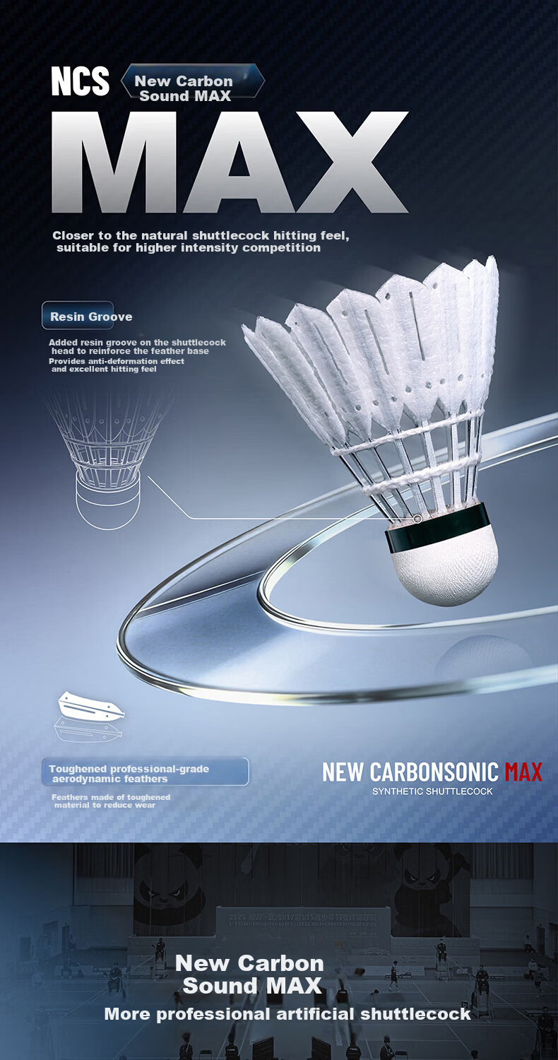 VICTOR NCS MAX 77 Speed New Carbon Feather Shuttlecock Competition Grade Indoor Outdoor Durable Stable 1