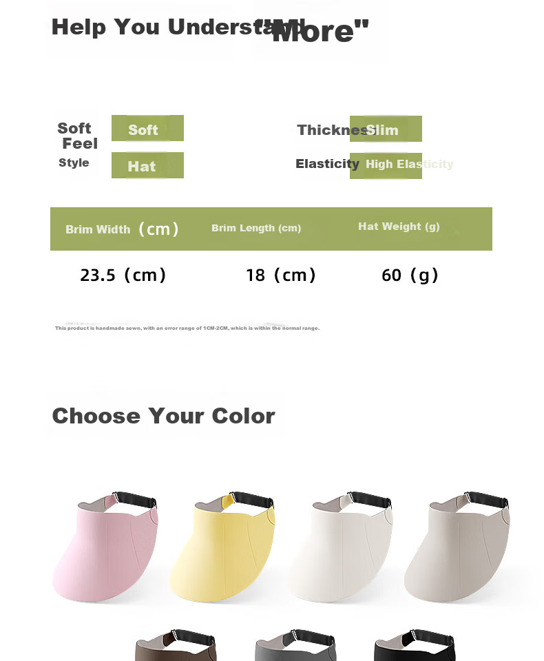 Jingtang Jingpin Seamless Topless Sunshade Hat Women's Summer Large Brim UV Protection Lightweight Foldable Hat 15