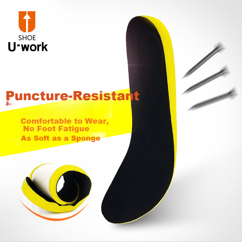 DUNWANG 4021 Anti-Puncture Insole Soft Comfortable Breathable Built-in Anti-Puncture Fabric Worksite Protective Footwear Insole for Labor Shoes Size 42