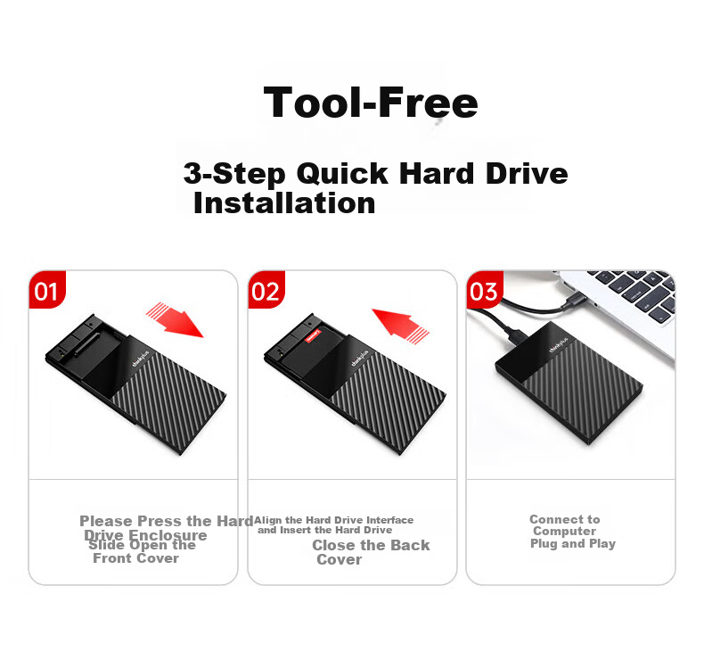ThinkPlus Lenovo M.2 SATA/NVMe Dual-Protocol 20Gbps SSD Enclosure Type-C USB 3.2 Portable Hard Drive Case HS300 Series for Mobile and PC 11