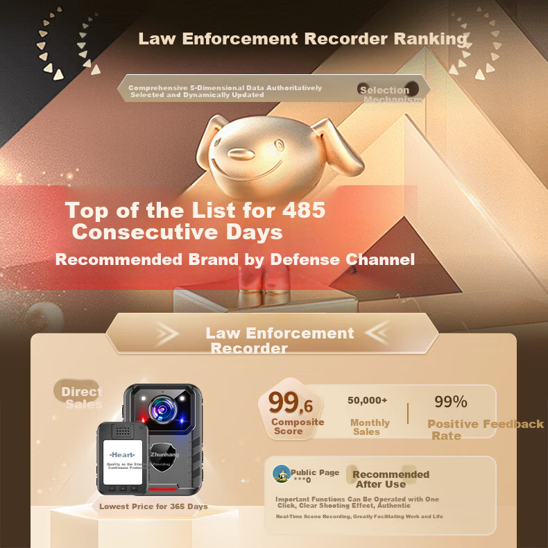 Zhunhang DSJ-C8 Law Enforcement Body Camera Portable HD Chest-Mounted Video Recorder 3