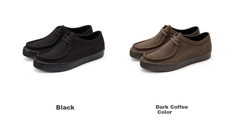 MUJI Men's Fatigue-Resistant Brushed Leather Kangaroo Shoes Black 25.5cm 2